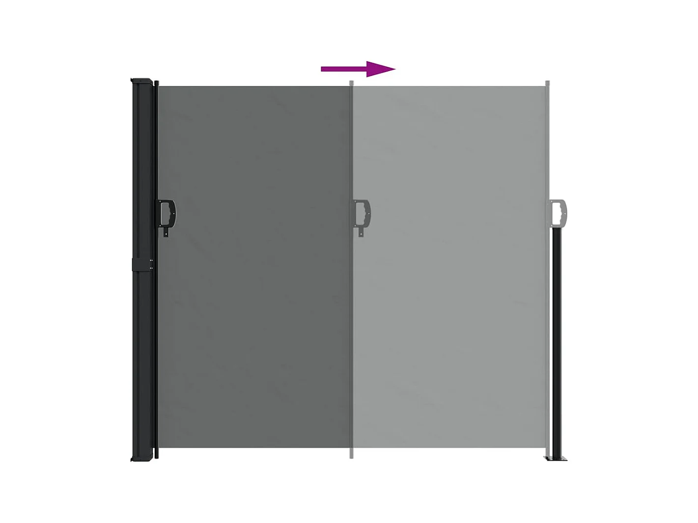 Auvent latéral rétractable anthracite 180x300