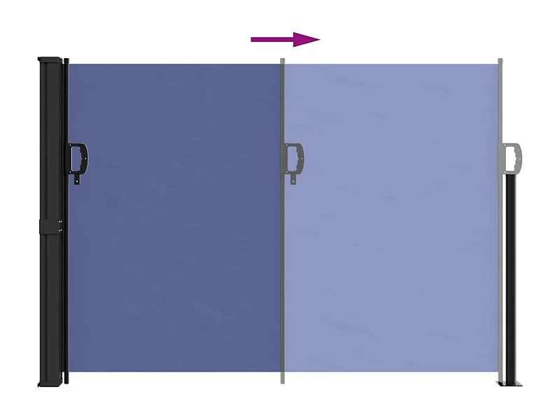 Auvent latéral rétractable bleu 140x500