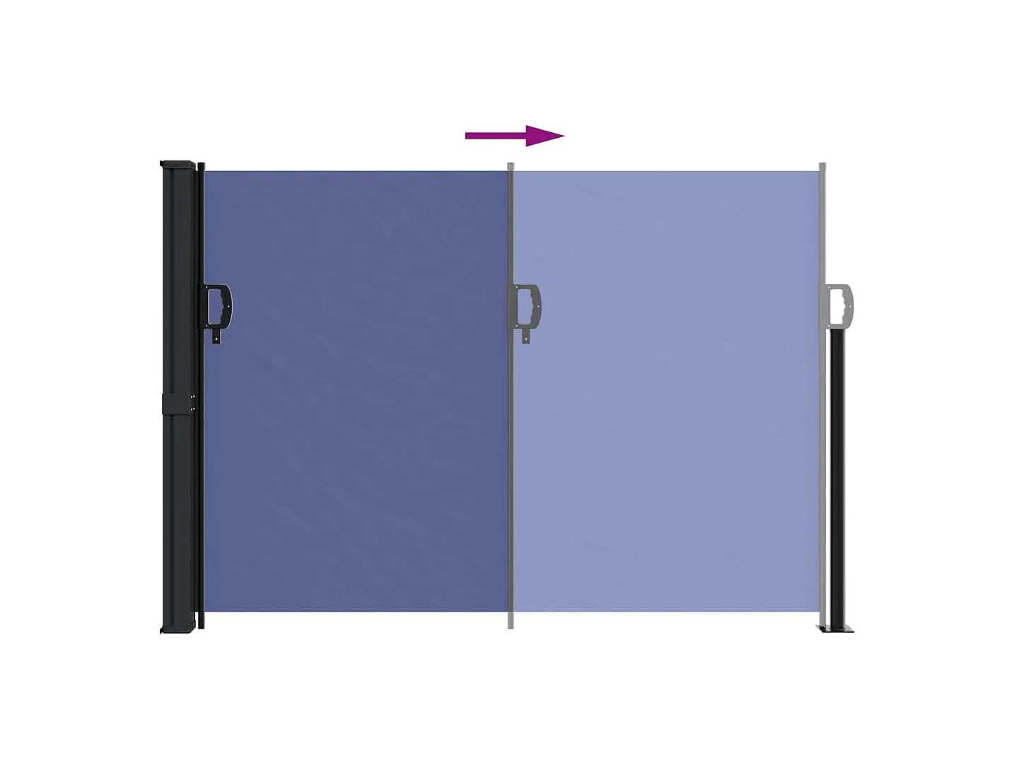 Auvent latéral rétractable bleu 140x500