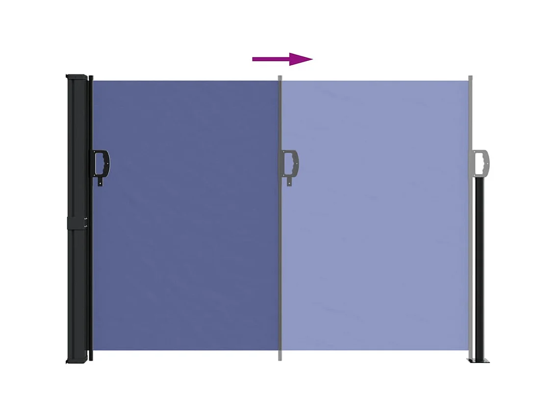 Auvent latéral rétractable bleu 140x500