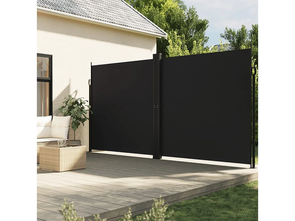 Auvent latéral rétractable noir 200x600