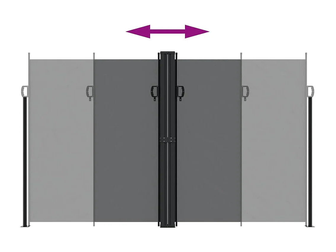 Auvent latéral rétractable noir 200x600