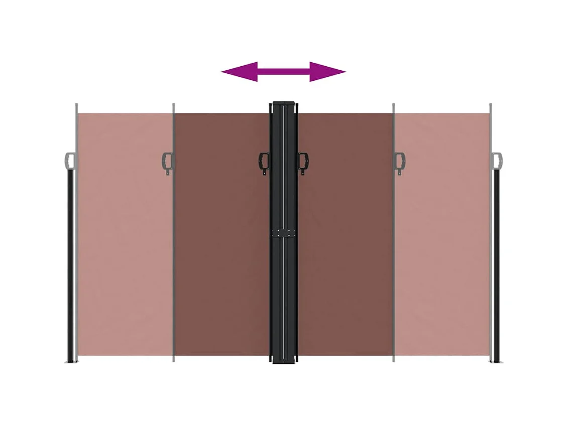 Auvent latéral rétractable marron 200x1000