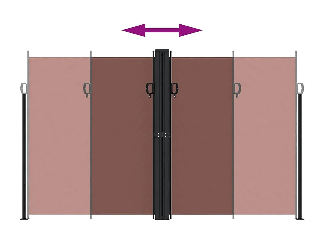 Auvent latéral rétractable marron 200x1000