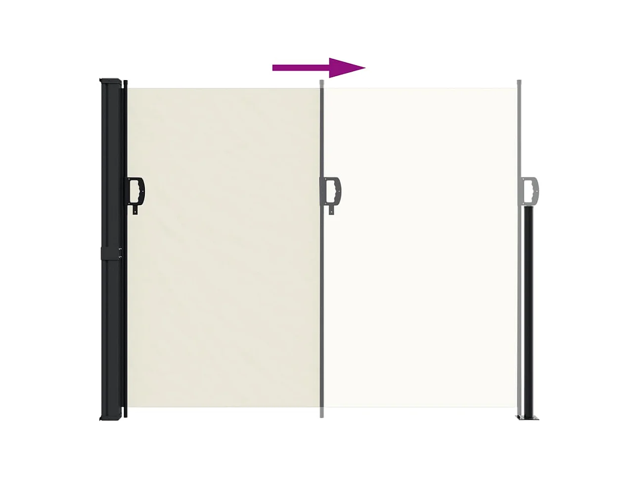 Auvent latéral rétractable crème 160x300