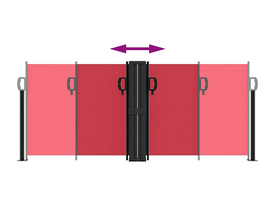 Auvent latéral rétractable rouge 100x600