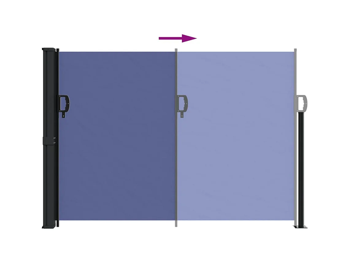 Auvent latéral rétractable bleu 140x600