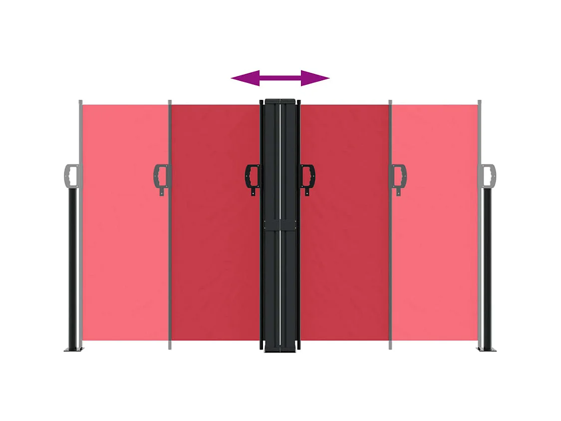 Auvent latéral rétractable rouge 140x600