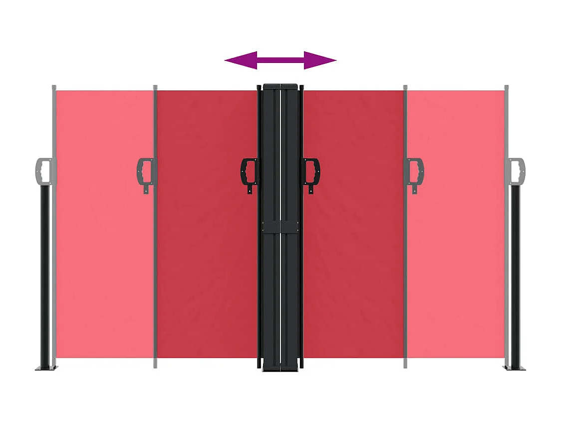 Auvent latéral rétractable rouge 140x600