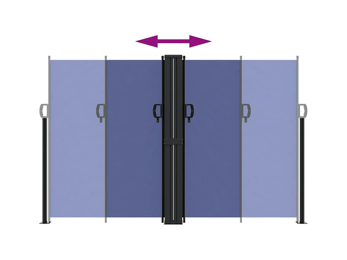 Auvent latéral rétractable bleu 160x1200