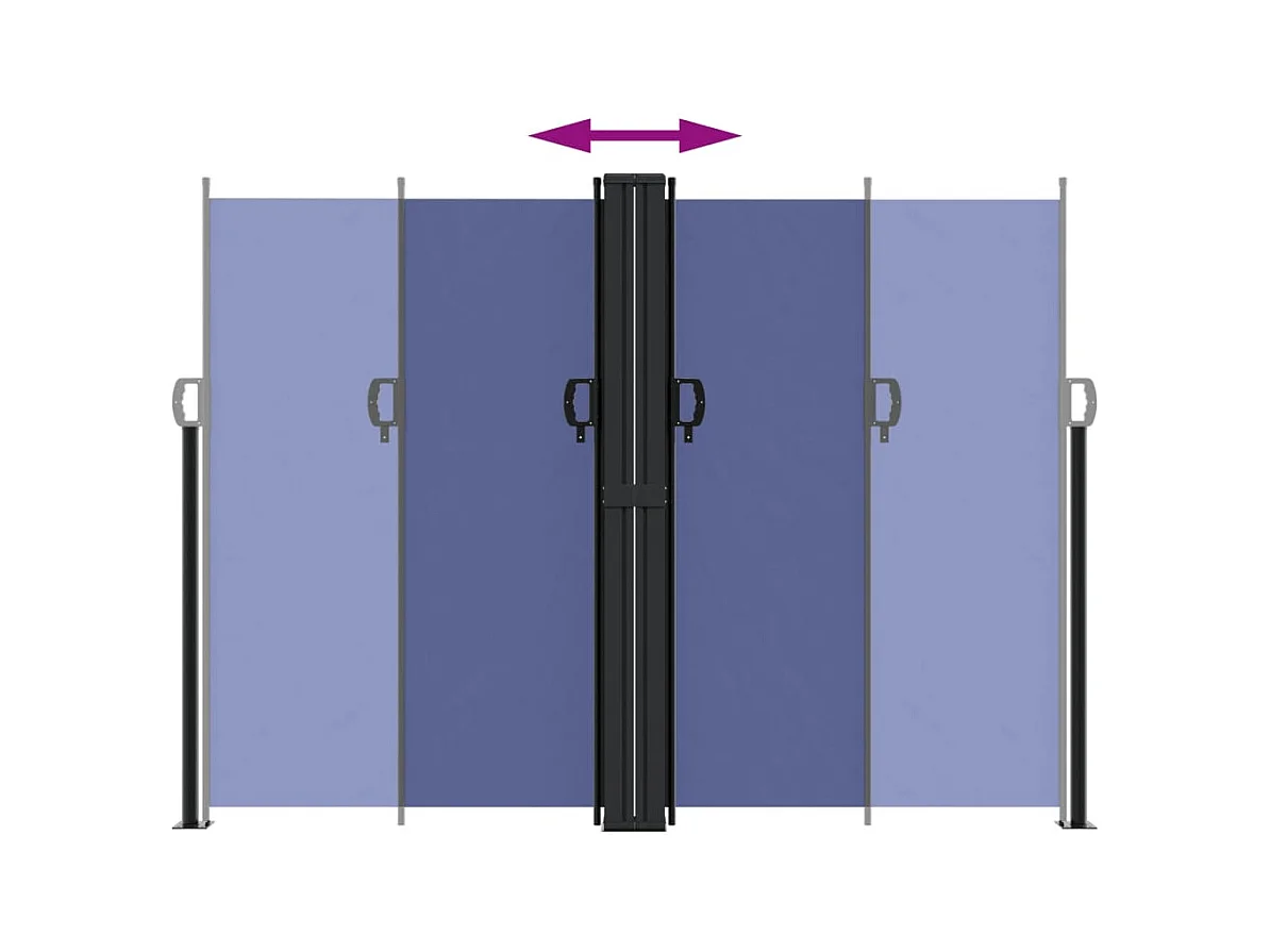 Auvent latéral rétractable bleu 180x1000