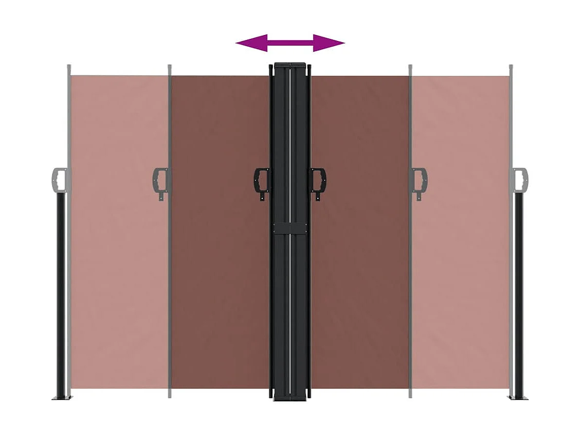 Auvent latéral rétractable marron 180x600