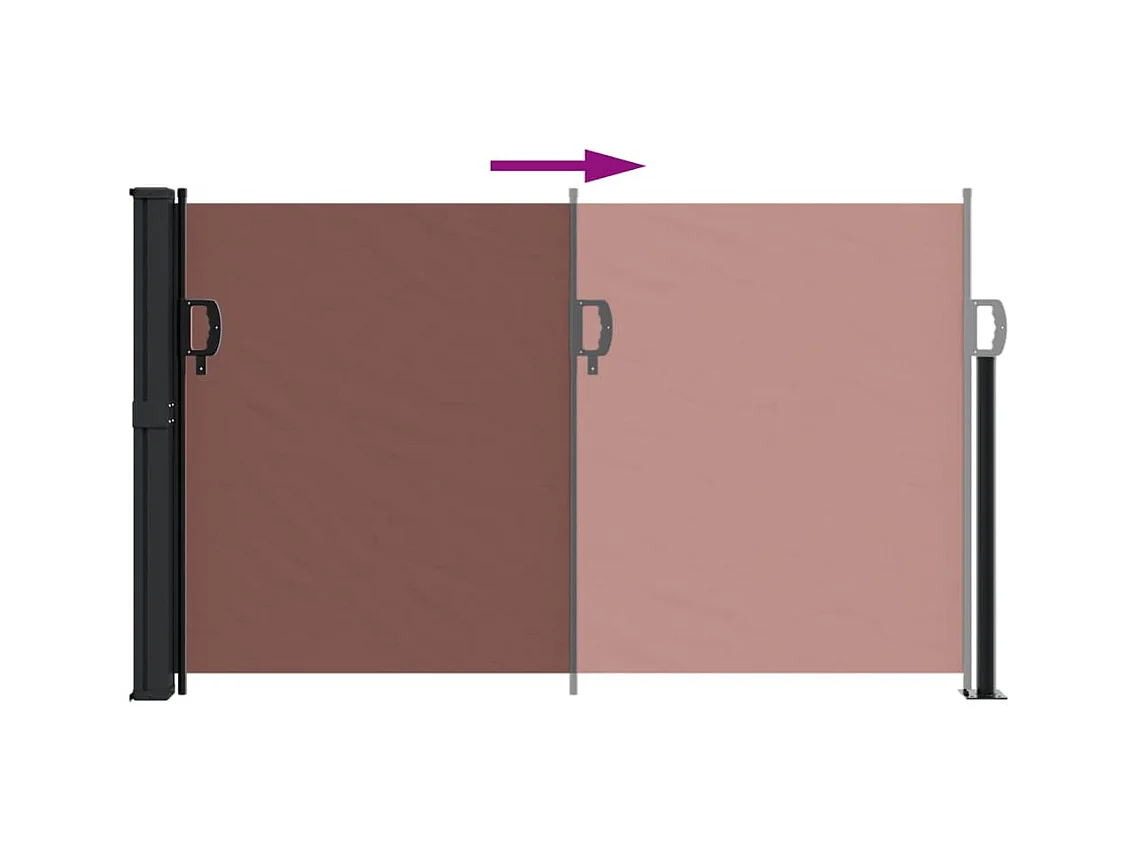 Auvent latéral rétractable marron 120x600