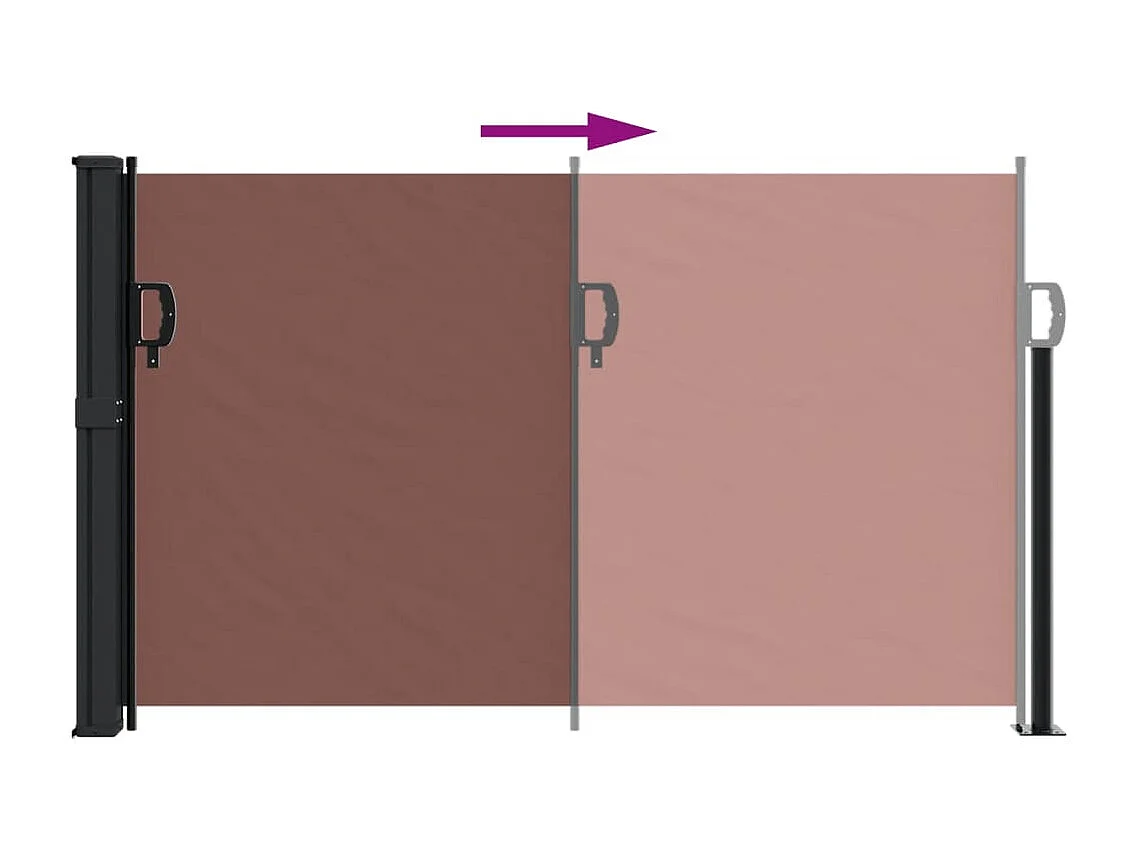 Auvent latéral rétractable marron 120x600