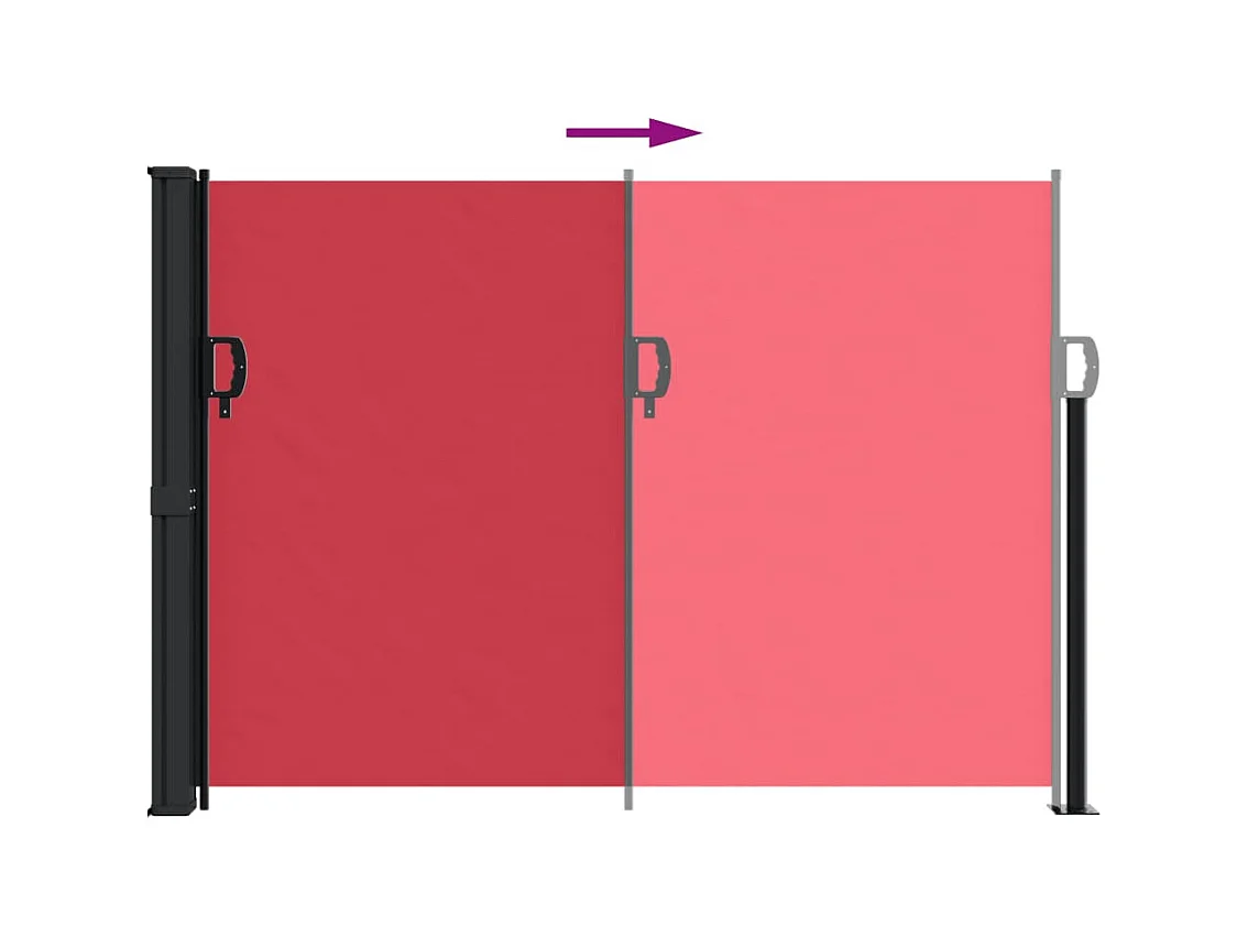 Auvent latéral rétractable rouge 140x600