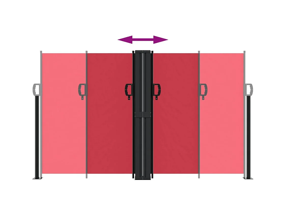 Auvent latéral rétractable rouge 140x1000