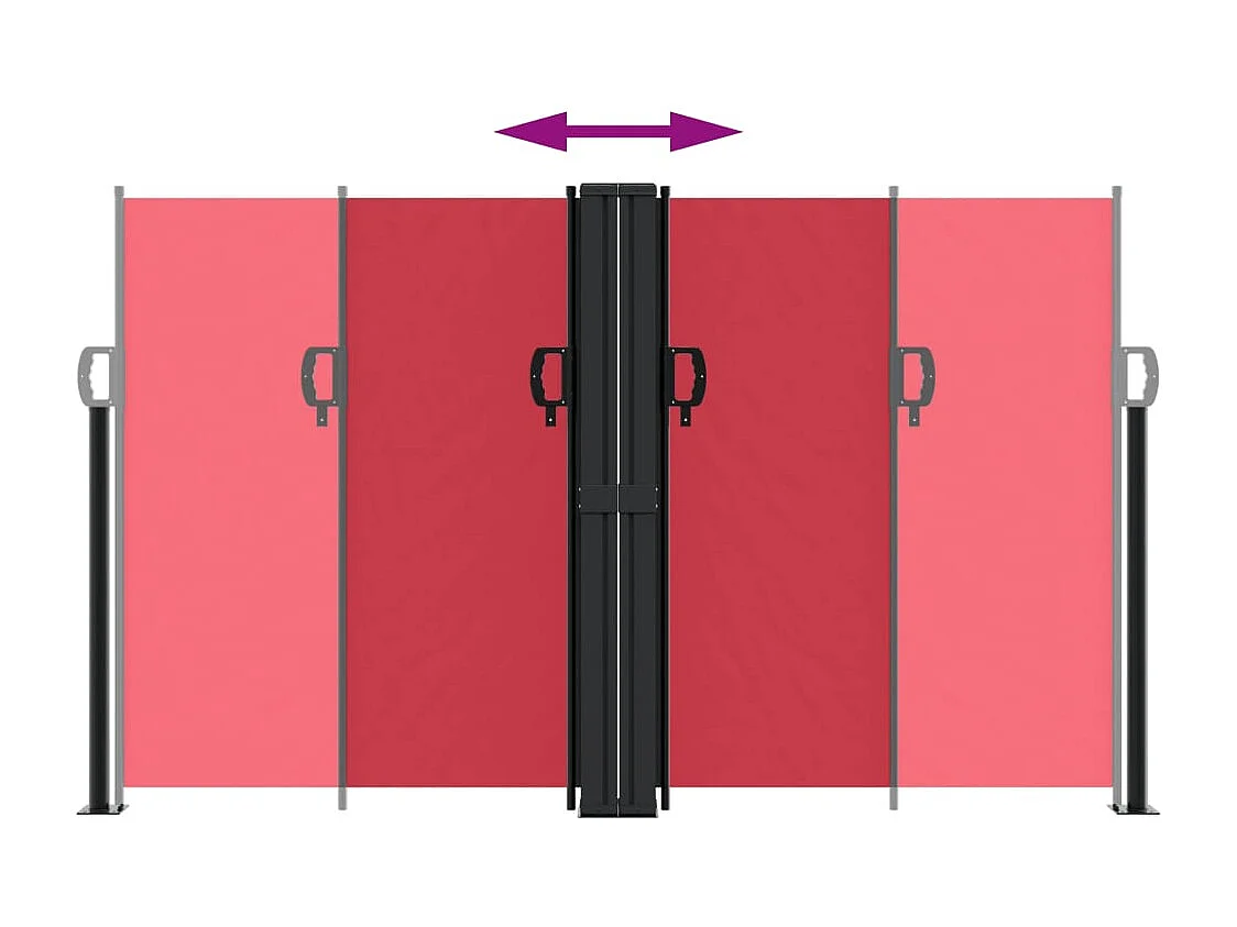 Auvent latéral rétractable rouge 140x1000