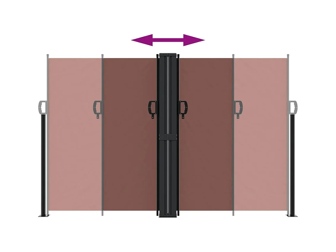 Auvent latéral rétractable marron 160x1200