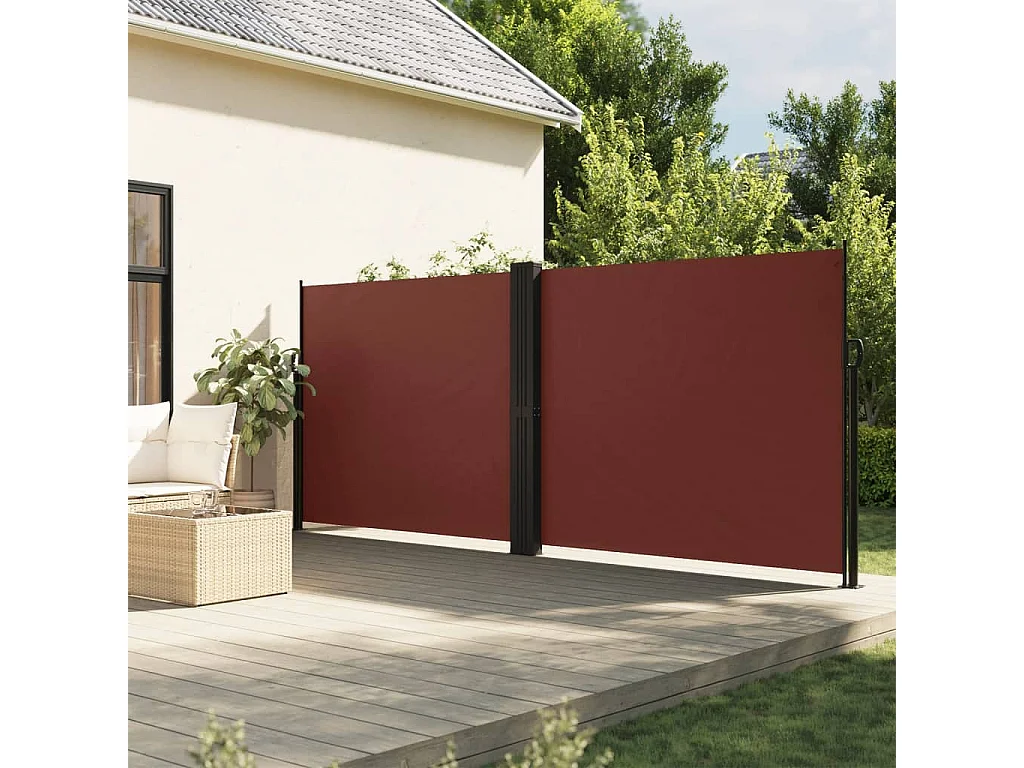 Auvent latéral rétractable marron 160x1200