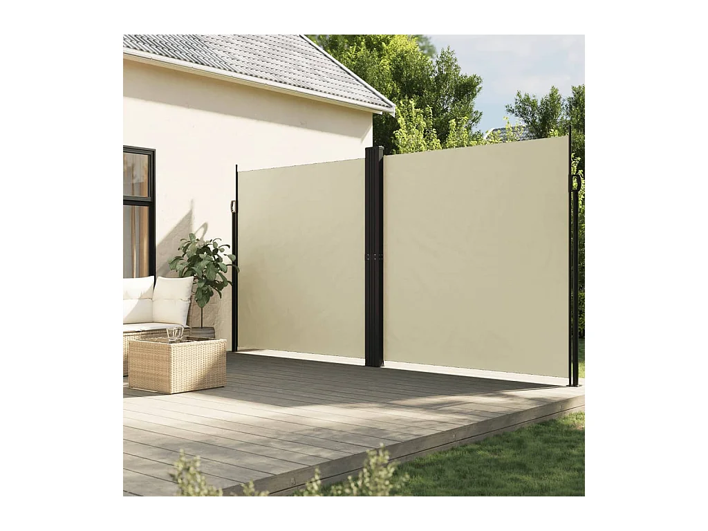 Auvent latéral rétractable crème 220x600