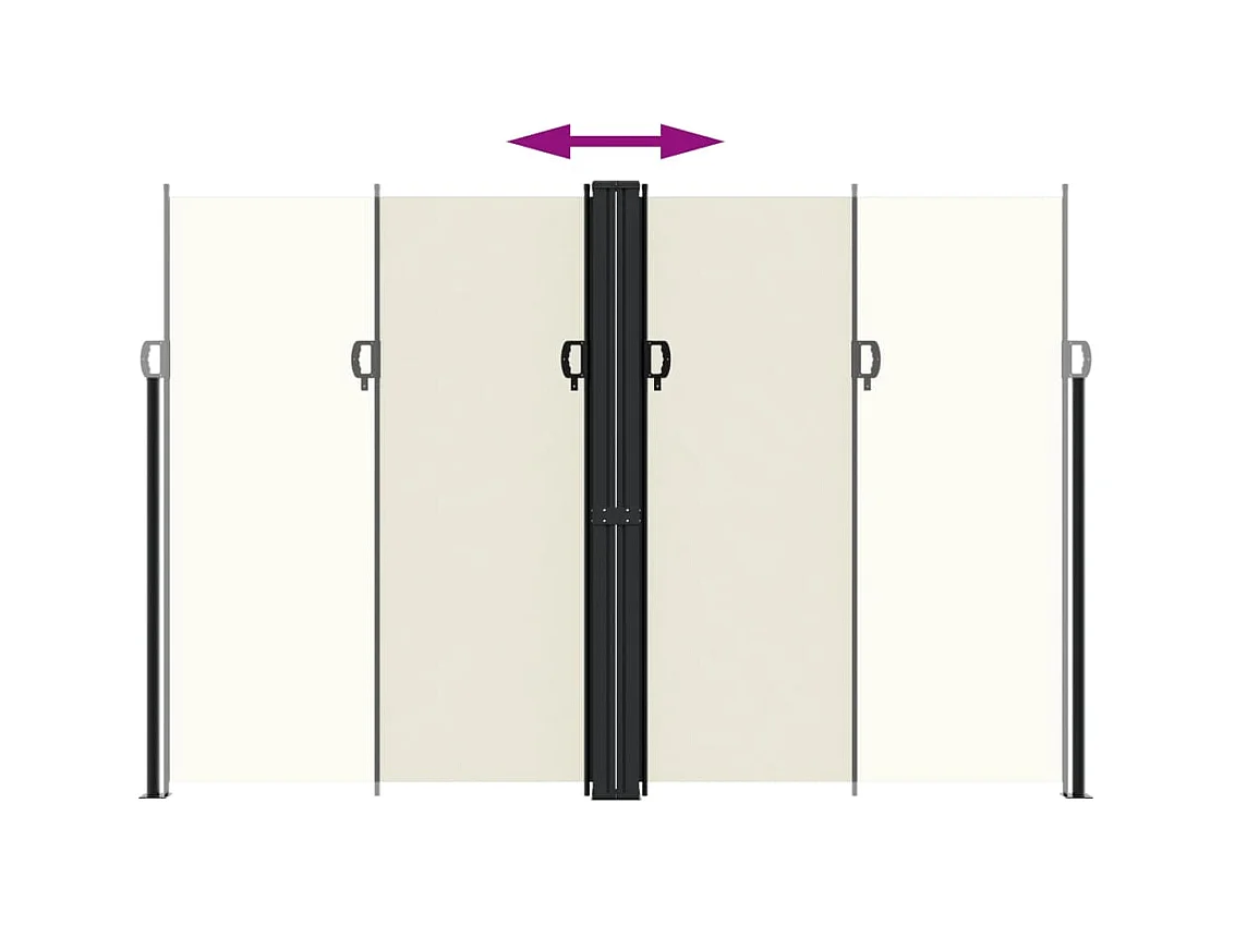 Auvent latéral rétractable crème 220x600