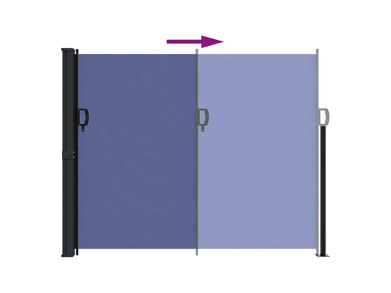 Auvent latéral rétractable bleu 160x500