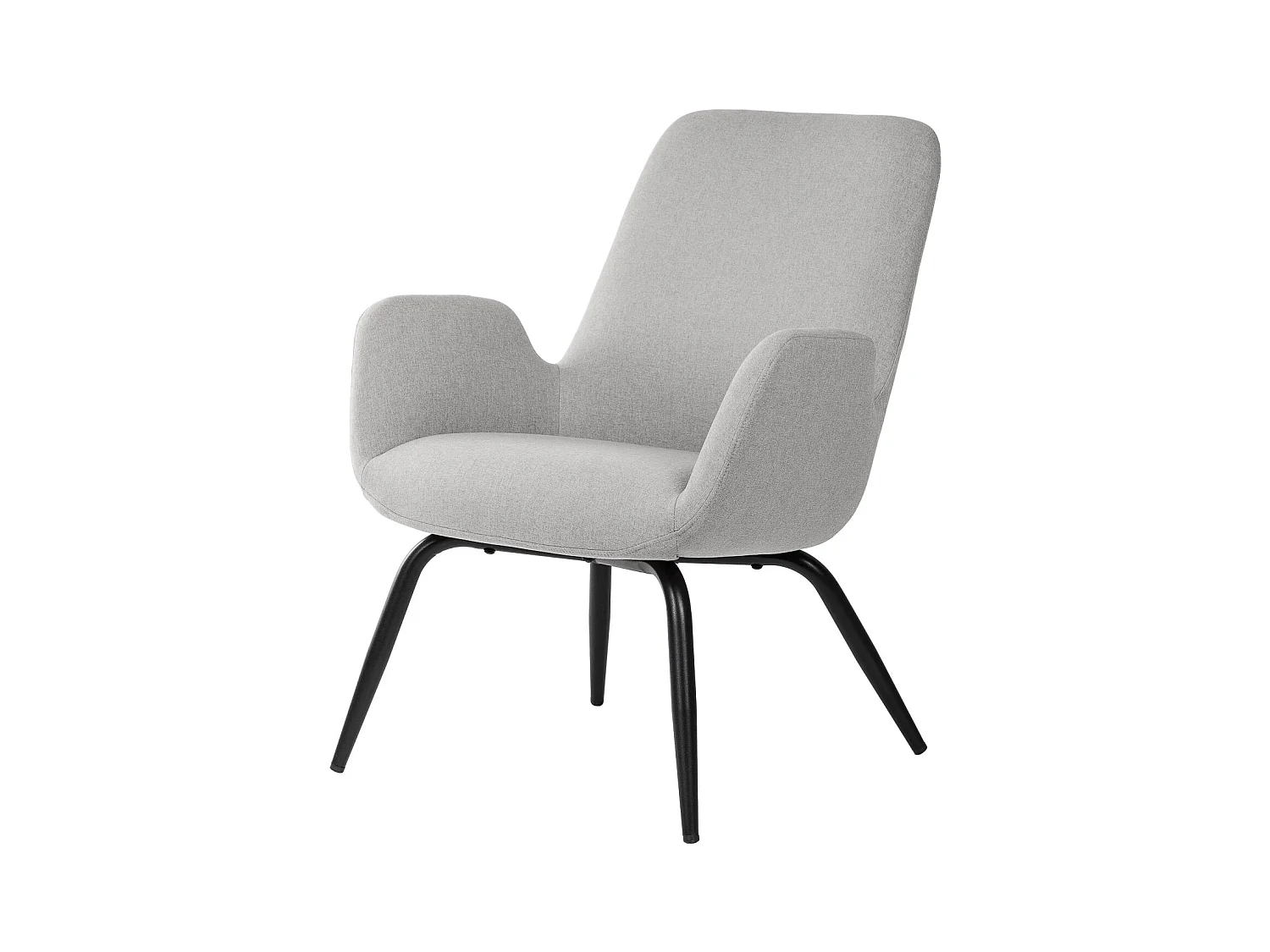Fauteuil moderne tissu gris clair Daly 66cm