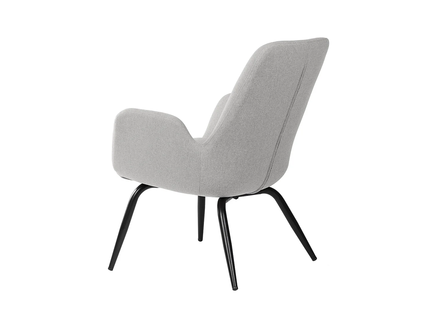 Fauteuil moderne tissu gris clair Daly 66cm