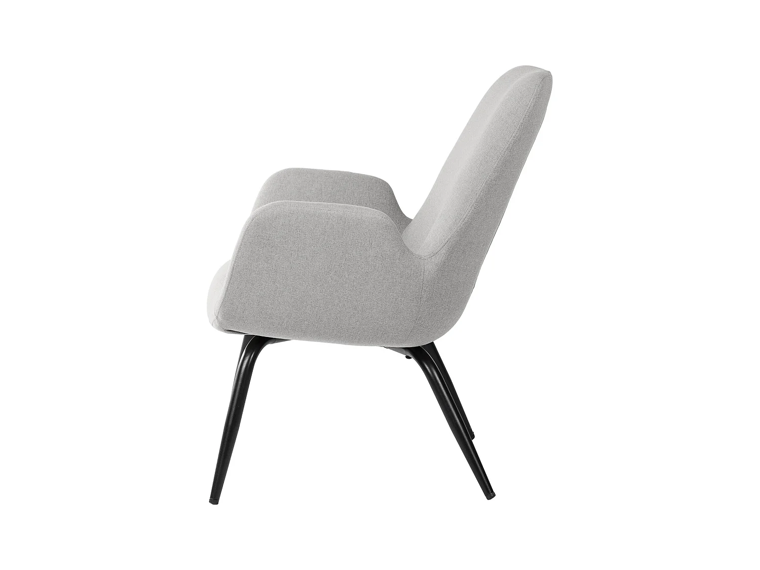 Fauteuil moderne tissu gris clair Daly 66cm