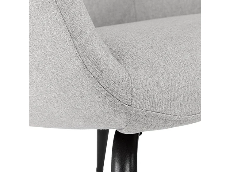 Fauteuil moderne tissu gris clair Daly 66cm