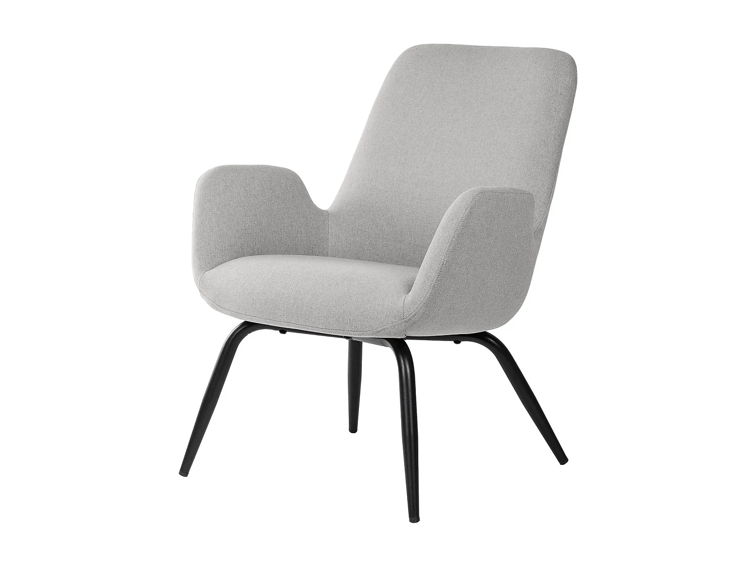 Fauteuil moderne tissu gris clair Daly 66cm