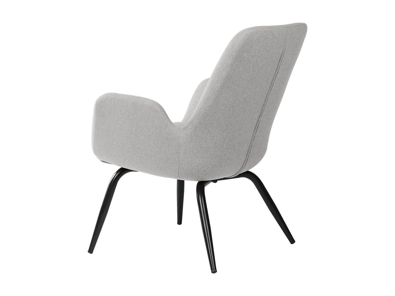 Fauteuil moderne tissu gris clair Daly 66cm