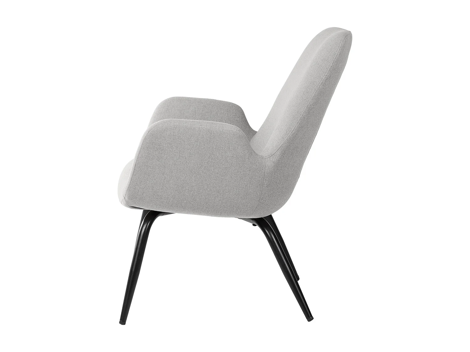 Fauteuil moderne tissu gris clair Daly 66cm