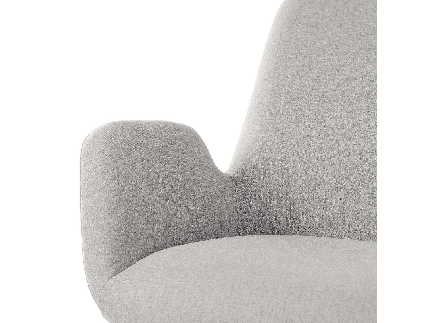 Fauteuil moderne tissu gris clair Daly 66cm