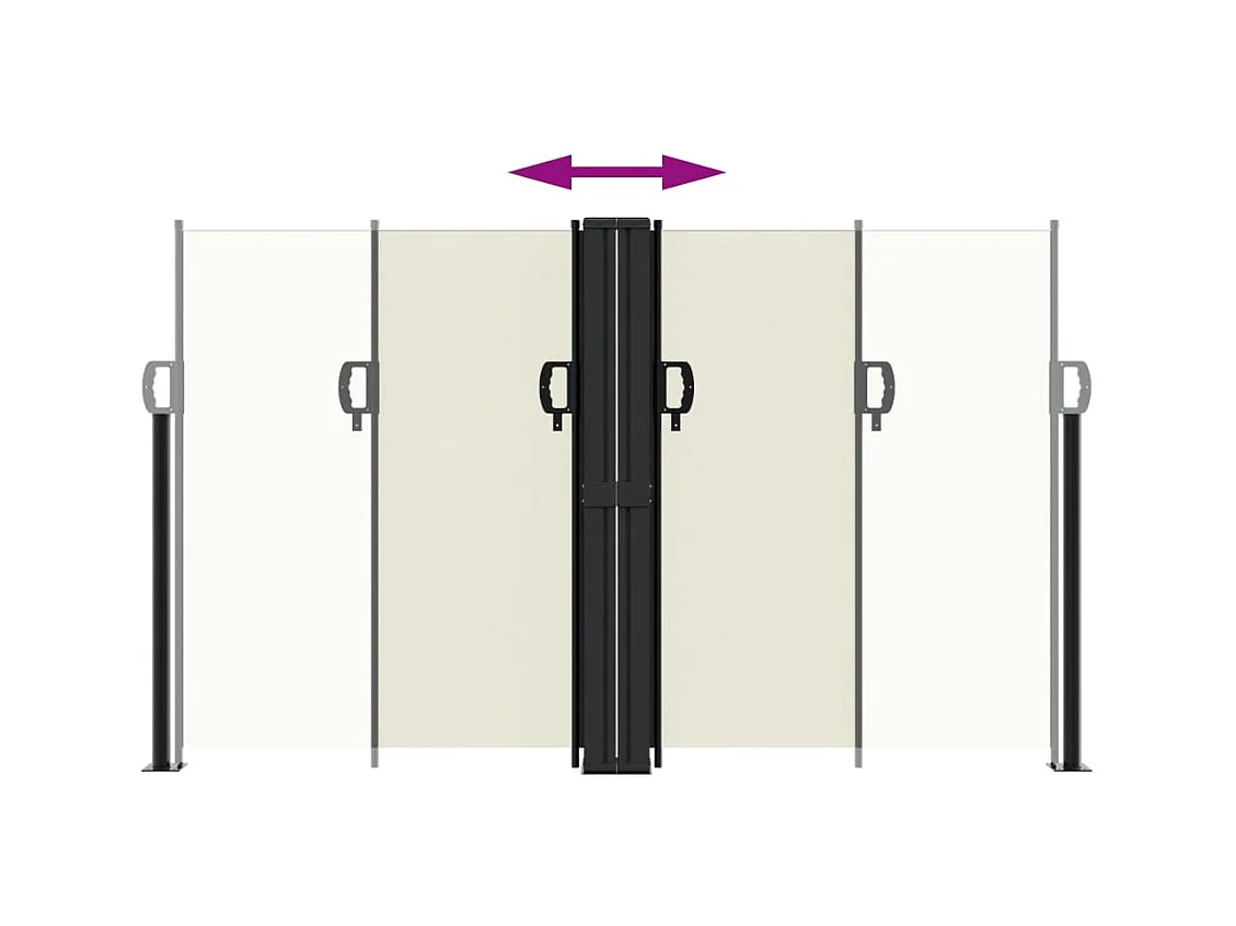 Auvent latéral rétractable crème 140x600