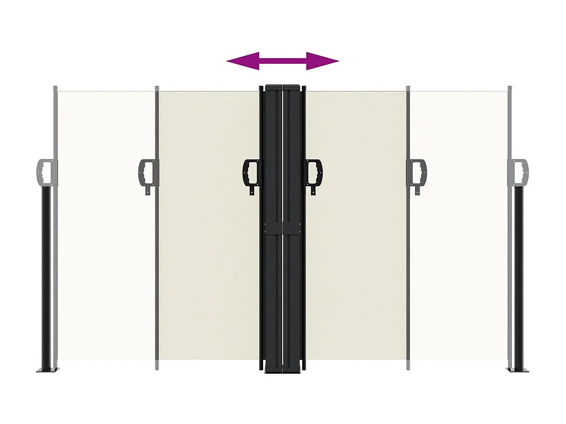 Auvent latéral rétractable crème 140x600
