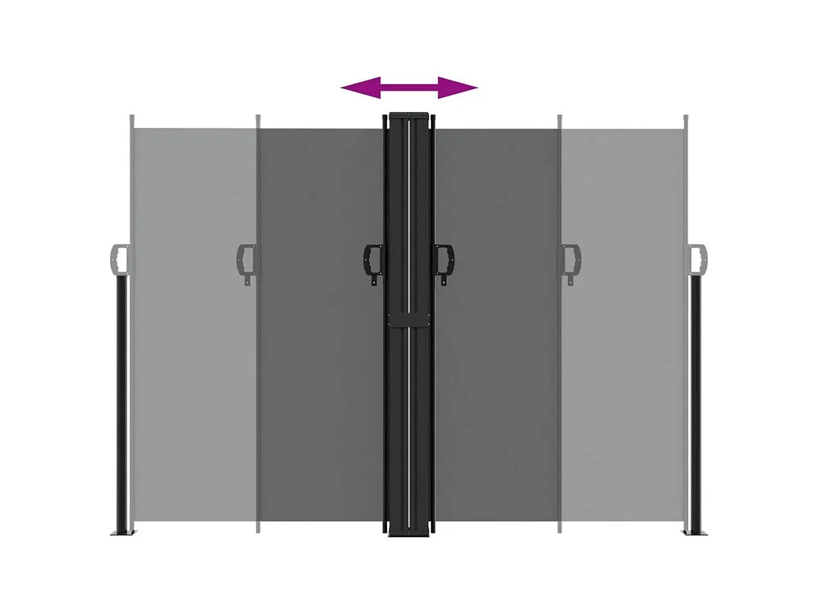 Auvent latéral rétractable anthracite 180x600