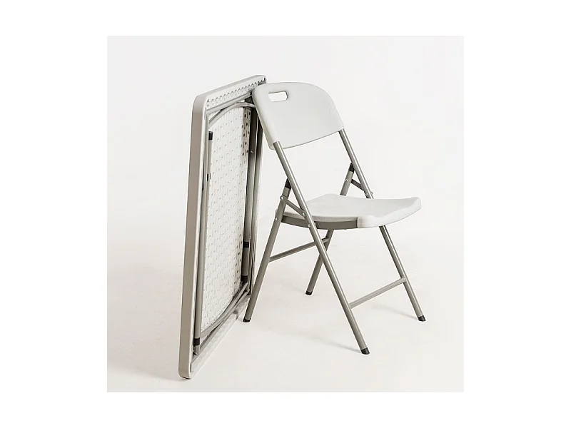 Mesa plegable Utika cuadrada blanca 87x87 cm