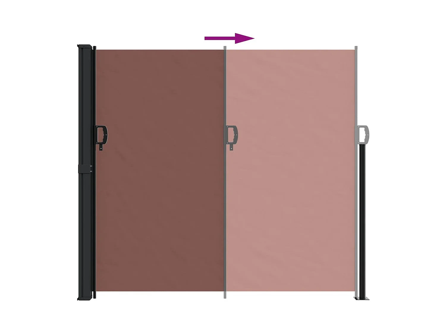 Auvent latéral rétractable marron 180x600