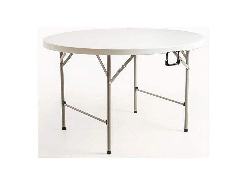 Mesa plegable redonda Utika blanca 120 cm