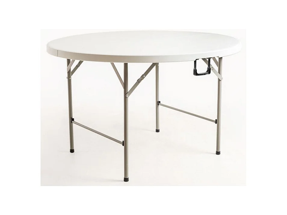 Mesa plegable redonda Utika blanca 120 cm