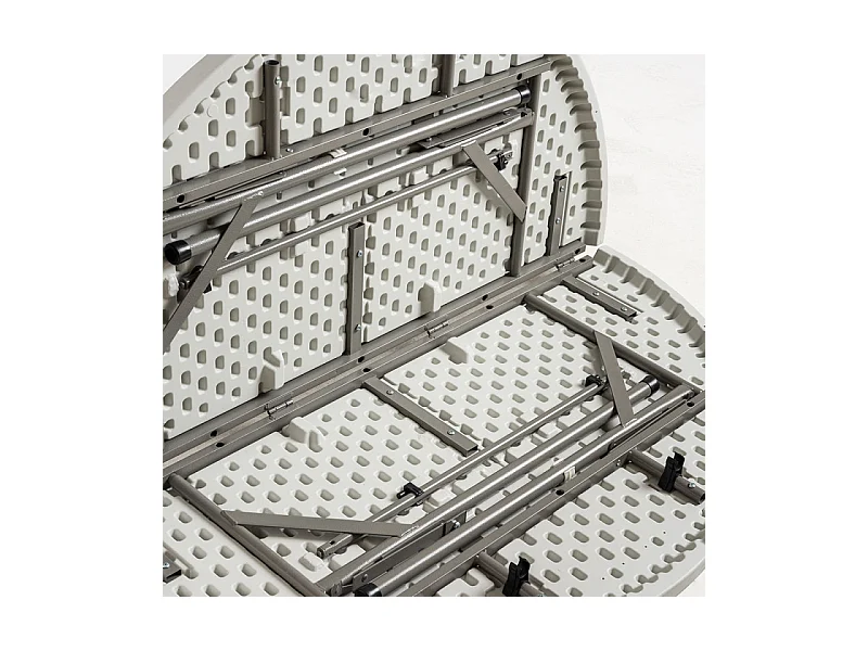 Mesa plegable redonda Utika blanca 120 cm