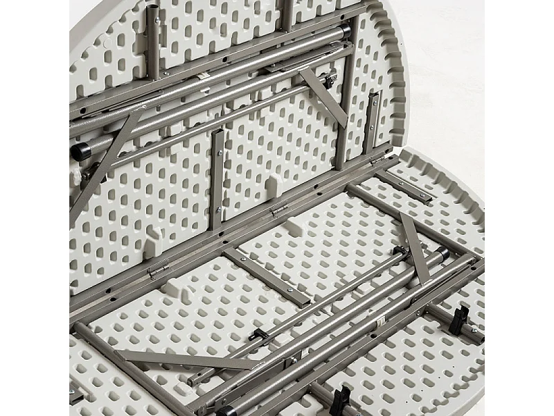 Mesa plegable redonda Utika blanca 120 cm