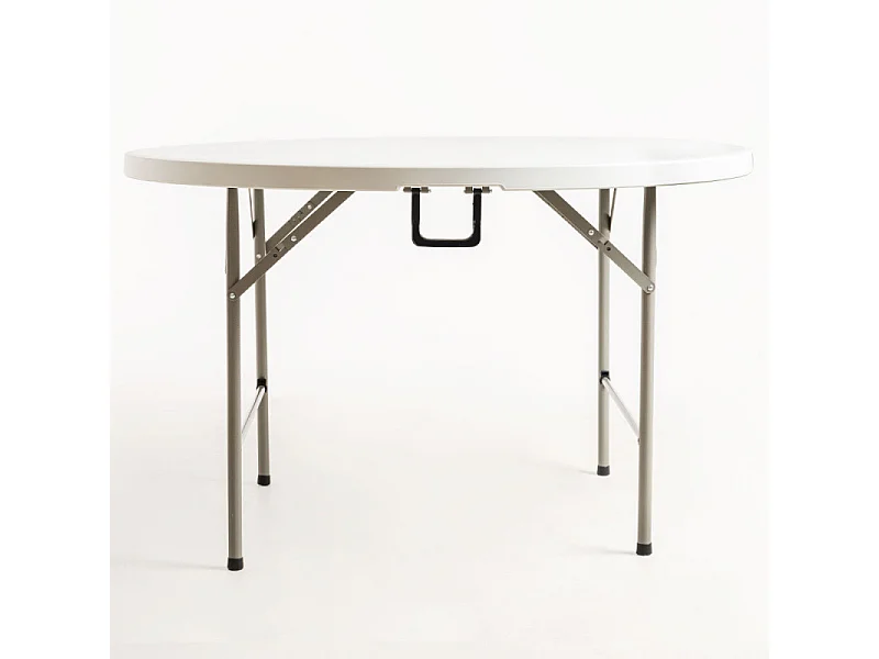 Mesa plegable redonda Utika blanca 120 cm