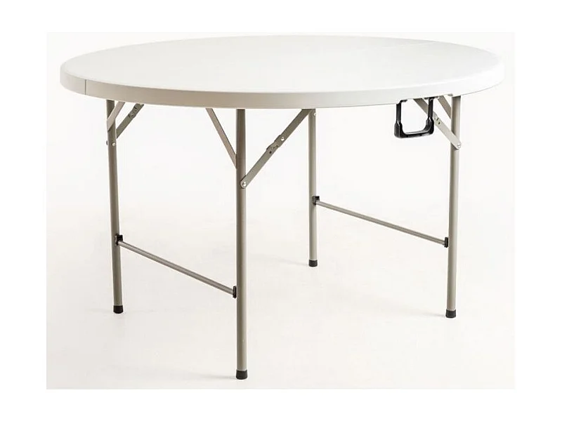 Mesa plegable redonda Utika blanca 120 cm