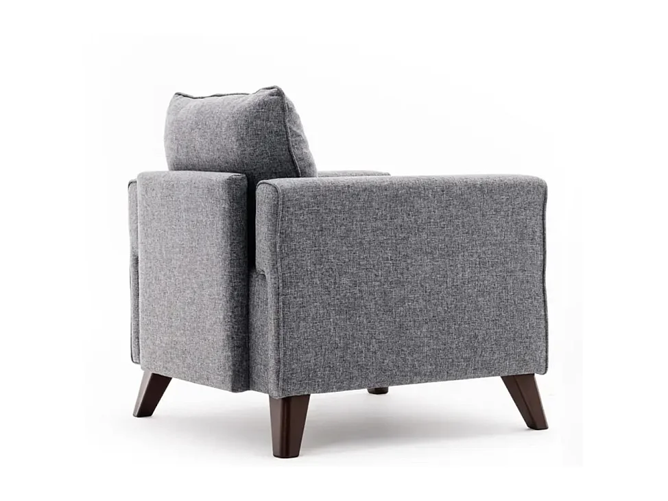 Fauteuil 1 place tissu gris Kandy 82cm
