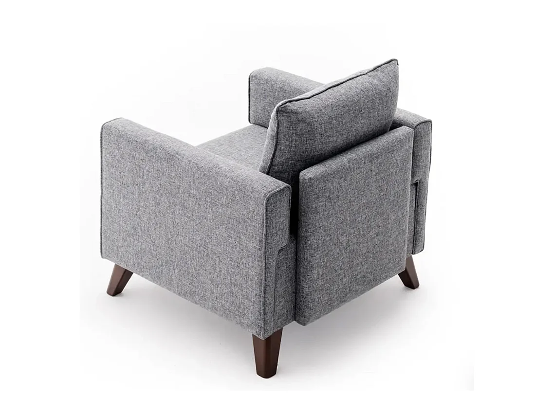 Fauteuil 1 place tissu gris Kandy 82cm