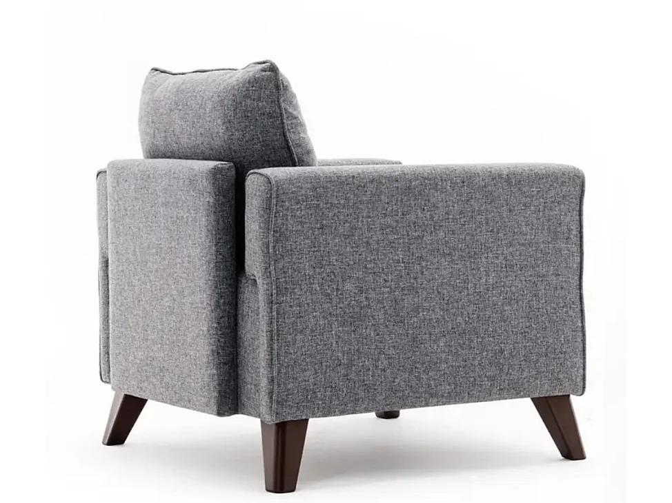 Fauteuil 1 place tissu gris Kandy 82cm