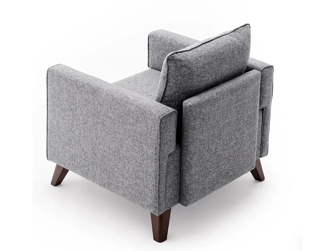 Fauteuil 1 place tissu gris Kandy 82cm