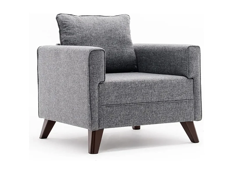 Sillón 1 plaza tela gris Kandy 82 cm